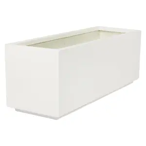 Primrose Fibreglass Trough Gloss Planter in White 90cm