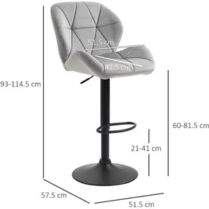 Nussbaum Height Adjustable Swivel Bar Stool (Set of 2) Light Grey