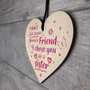 Red Ocean Special FRIEND Sister Gifts Wooden Heart Christmas Friendship Gift Birthday Plaque