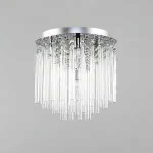 Litecraft Tyre Chrome Flush Bathroom Ceiling Light