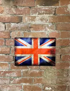 Vintage Metal Travel Wall Sign - British Union Jack Flag