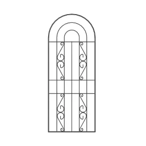 Black Arched Steel Trellis (W)60cm x (H)150cm