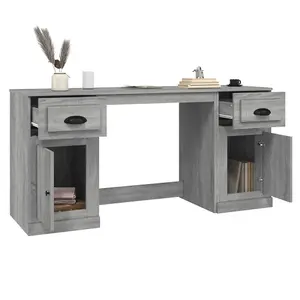 Berkfield Desk with Cabinet Grey Sonoma Engineered Wood