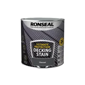 Ronseal Ultimate protection Charcoal Matt Decking Wood stain, 2.5L