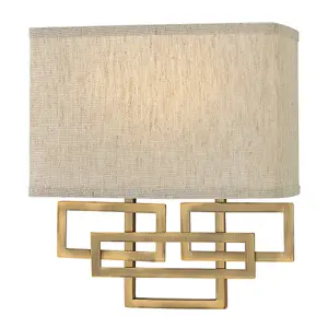 Twin Wall Light 1920's Style Glass Opaque Shades Brushed Bronze LED E14 60W