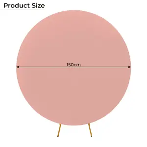 Round Polyester Spandex Arch Stand Backdrop Cover Garden Arbors Cover, Rose Gold - 150cm