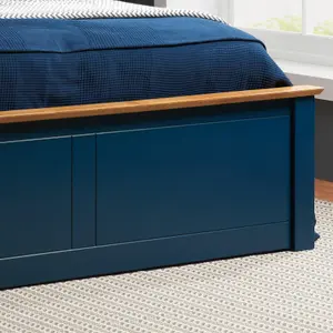 Single Navy Blue Ottomam Bed 3FT Storage Bed Frame Birlea Phoenix