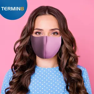 Termin8 Lightweight Breathable Reusable Face Mask for Adults, Machine Washable - Purple