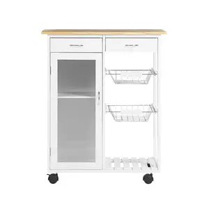 Pavillion Wood Kitchen Cart White