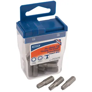 Draper 20 x Draper TX-STAR 25mm Long Insert Bits in Plastic Storage Case 27694