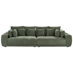 4 Seater Chenille Sofa Dark Green TORPO