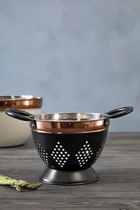 Interiors by Premier Prescott Small Charcoal And Copper Colander