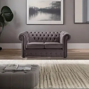 Chesterfield 2 Seater Fabric Malta Lavender 02 Sofa