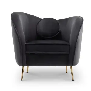 Velvet Black Sofia Accent Chair