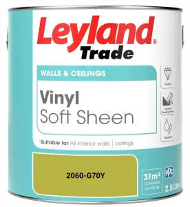 Leyland Trade Vinyl Soft Sheen Walls & Ceilings Emulsion Paint (2060-G70Y) - 2.5L