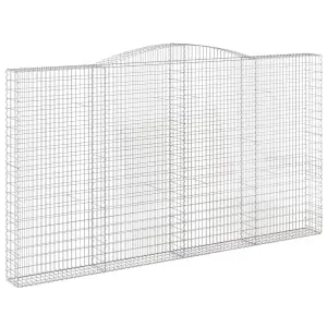 Berkfield Arched Gabion Basket 400x30x220/240 cm Galvanised Iron