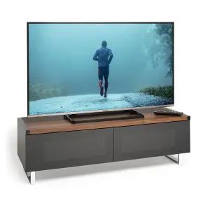 AVF Panorama 1.2m TV Stand with Reversible Top - Walnut & Black