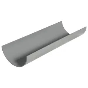 FloPlast Grey Half round Gutter length (L)3m (Dia)112mm