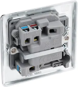 BG Chrome 13A 2 way Raised slim profile Screwed Switched Fused connection unit