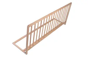 Safetots Extra Wide Extra Tall Wooden Bed Guard, Natural, 60cm High x 140cm Wide, Toddler Bedrail for Safety