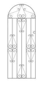 CLEVE Metal Scroll Tall Bow Top Garden Gate 762mm GAP x 1753mm High CBZP40