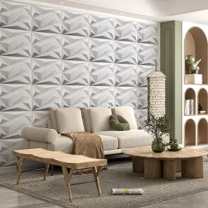 3D Art Wall Panels, PVC Wall Panels for Interior Wall Decor Pack of 12 W 500 x D 500 mm