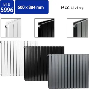 Designer Flat Panel Double Radiator 600x884 Anthracite by MCC