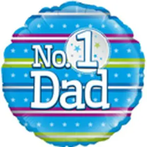 Oaktree 18 Inch Holographic Foil Number 1 Dad Balloon Multicolour (18 inches)