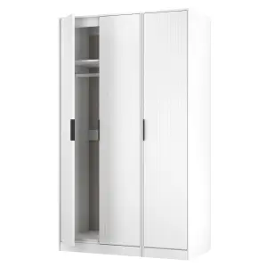 Nashville Ready assembled Contemporary White Tall Triple Wardrobe (H)1960mm (W)1108mm (D)530mm