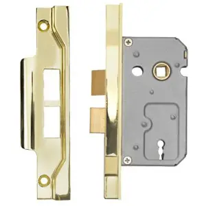 64mm Residential Standard Profile Rebated Sashlock - Satin Nickel BS EN 12209