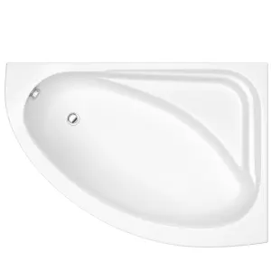 Cooke & Lewis Strand White Curved Right-handed Corner Bath & panel set (L)1495mm