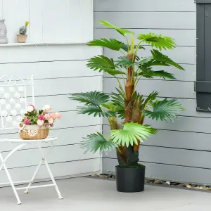 HOMCOM Artificial Palm Tree Fake Plant in Pot Indoor Outdoor Décor 135cm