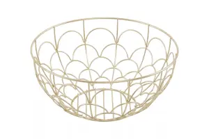 Interiors by Premier Vertex Deco Fruit Basket Matte Gold