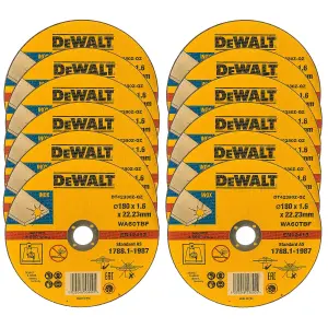 Dewalt 180mm 7" 1.6mm Thin INOX Metal Cutting Disc 22.2mm Bore Flat DCG440N x 12