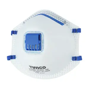 Timco - FFP2 Moulded Masks with Valve (Size One Size - 3 Pieces)