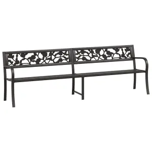 Berkfield Twin Garden Bench 246 cm Black Steel