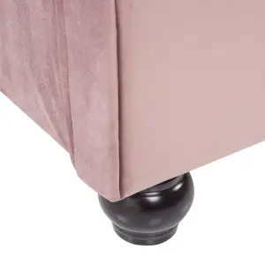 Velvet EU King Size Bed Pink AVALLON