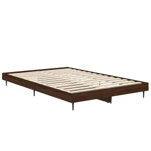 Berkfield Bed Frame Brown Oak 120x190 cm 4FT Small Double Engineered Wood