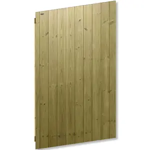 Premier Garden Supplies Pedestrian Gate 180cm (6ft) High x 105cm Wide Tongue & Groove Flat Top Fully Framed Single Swing Gate