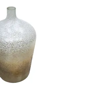 Verre Snowdrop Gold Frosted Vase H25Cm W32Cm