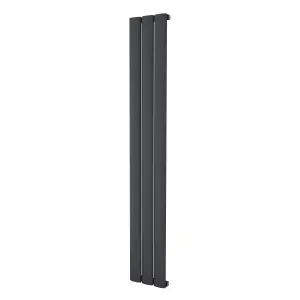 Agadon Milan Aluminium Designer Radiator 1800 x 280 mm Textured Anthracite - 2164 BTU - 10 Years Guarantee