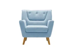 Blue Fabric Armchair Birlea Lambeth Duck Egg Easy Chair Scandinavian Retro