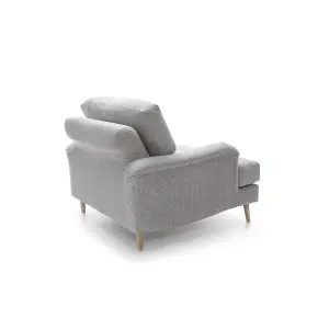 Harper Chenille Armchair Light Grey