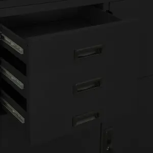 Berkfield Office Cabinet Black 90x40x180 cm Steel