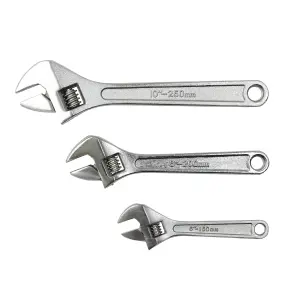 3 piece Adjustable wrench set