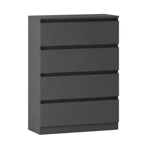 SunDaze Chest of Drawers Storage Bedroom Furniture Cabinet 4 Drawer Dark Grey 70x40x95.5cm