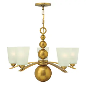 Elstead Zelda 5 Light Multi Arm Chandelier Vintage Brass Finish, E27