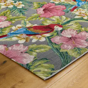 MultiColoured  Outdoor Rug, Floral Stain-Resistant Rug For Patio Decks Garden, Modern Outdoor Area Rug-160cm X 230cm