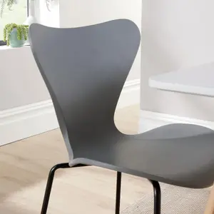 Home Source Trinity Table and 4 Grey Penny Chairs