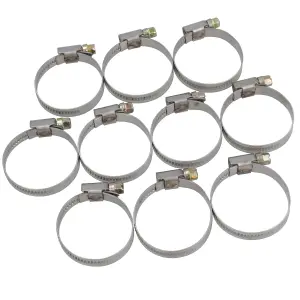 Jubilee Hose Pipe Clamps Clips For Air Water Fuel Gas 25mm to 40mm 10 Pack